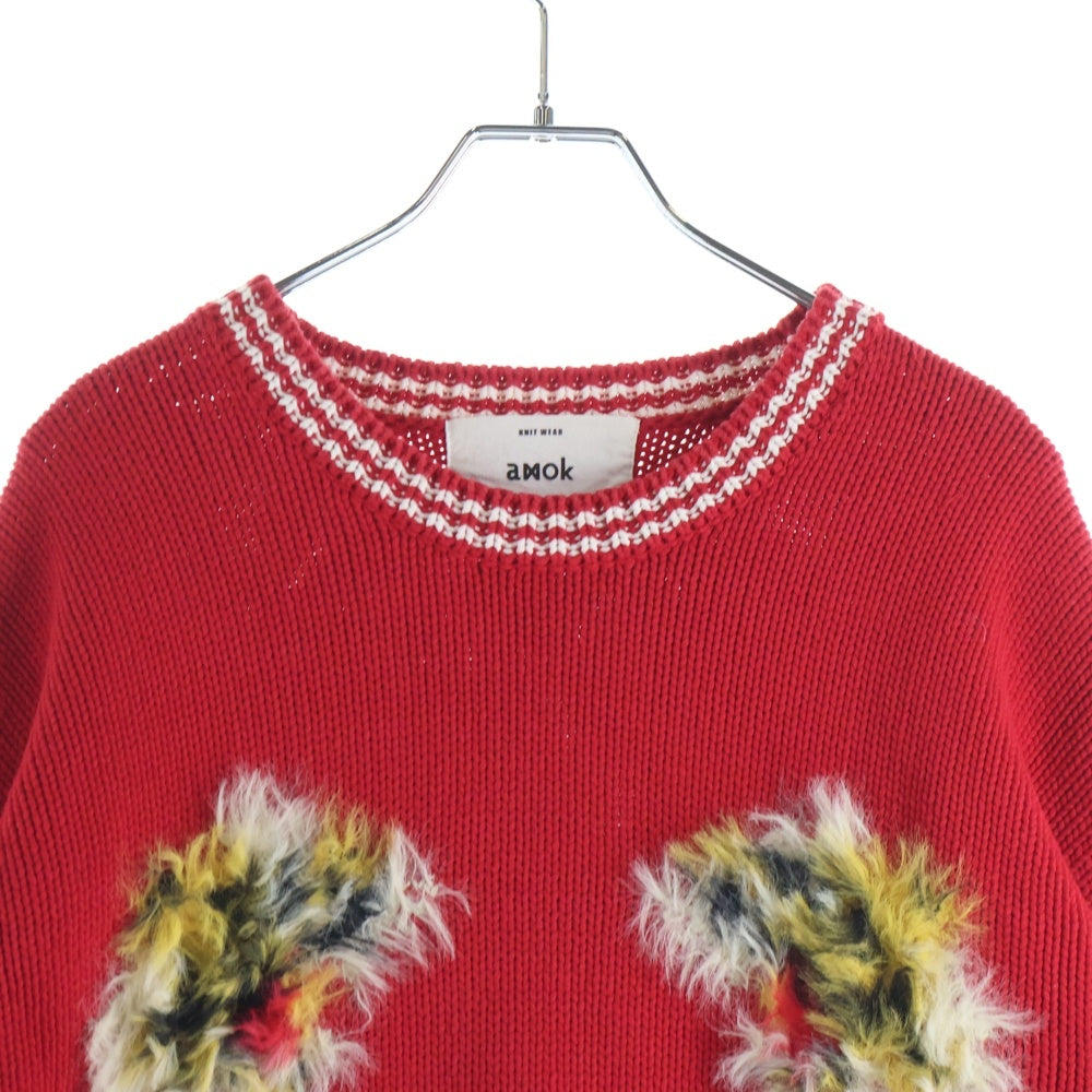 amok(アモク) Tiger Knit タイガーニット レッド 241031