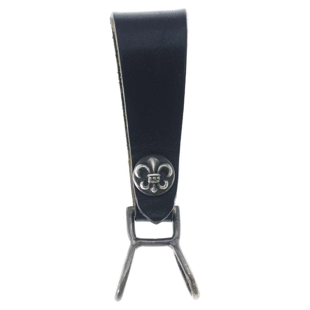 CHROME HEARTS(クロムハーツ) BELT LOOP BSフレアボタンレザーベルトループ シルバー/ブラック BCA401