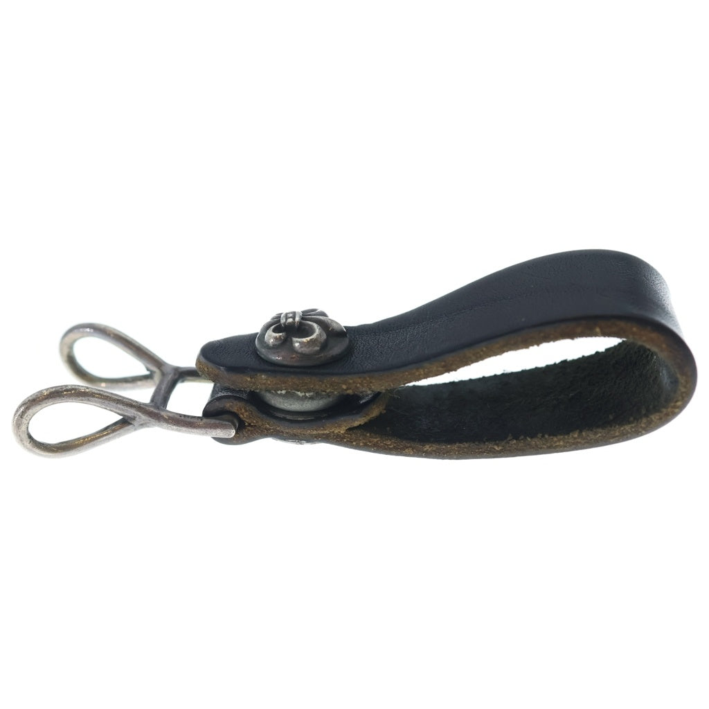 CHROME HEARTS(クロムハーツ) BELT LOOP BSフレアボタンレザーベルトループ シルバー/ブラック BCA401