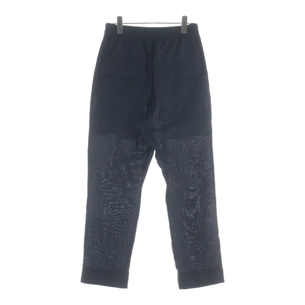 Rick Owens(リックオウエンス) 21SS DRAWSTRING SLIM LONG フロントステッチデザイン マルチポケット ドローストリング イージーパンツ ブラック RU21S6390-WHEM2