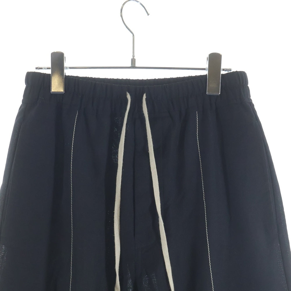 Rick Owens(リックオウエンス) 21SS DRAWSTRING SLIM LONG フロントステッチデザイン マルチポケット ドローストリング イージーパンツ ブラック RU21S6390-WHEM2