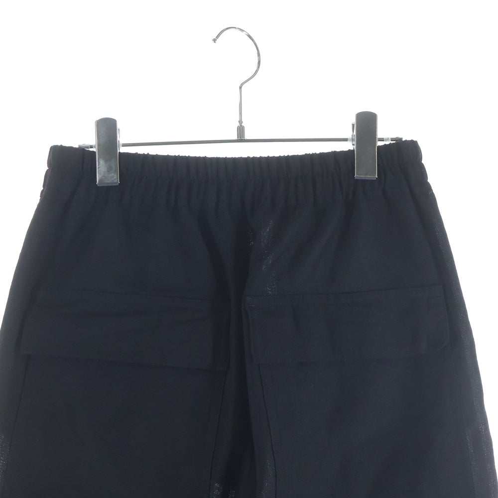 Rick Owens(リックオウエンス) 21SS DRAWSTRING SLIM LONG フロントステッチデザイン マルチポケット ドローストリング イージーパンツ ブラック RU21S6390-WHEM2