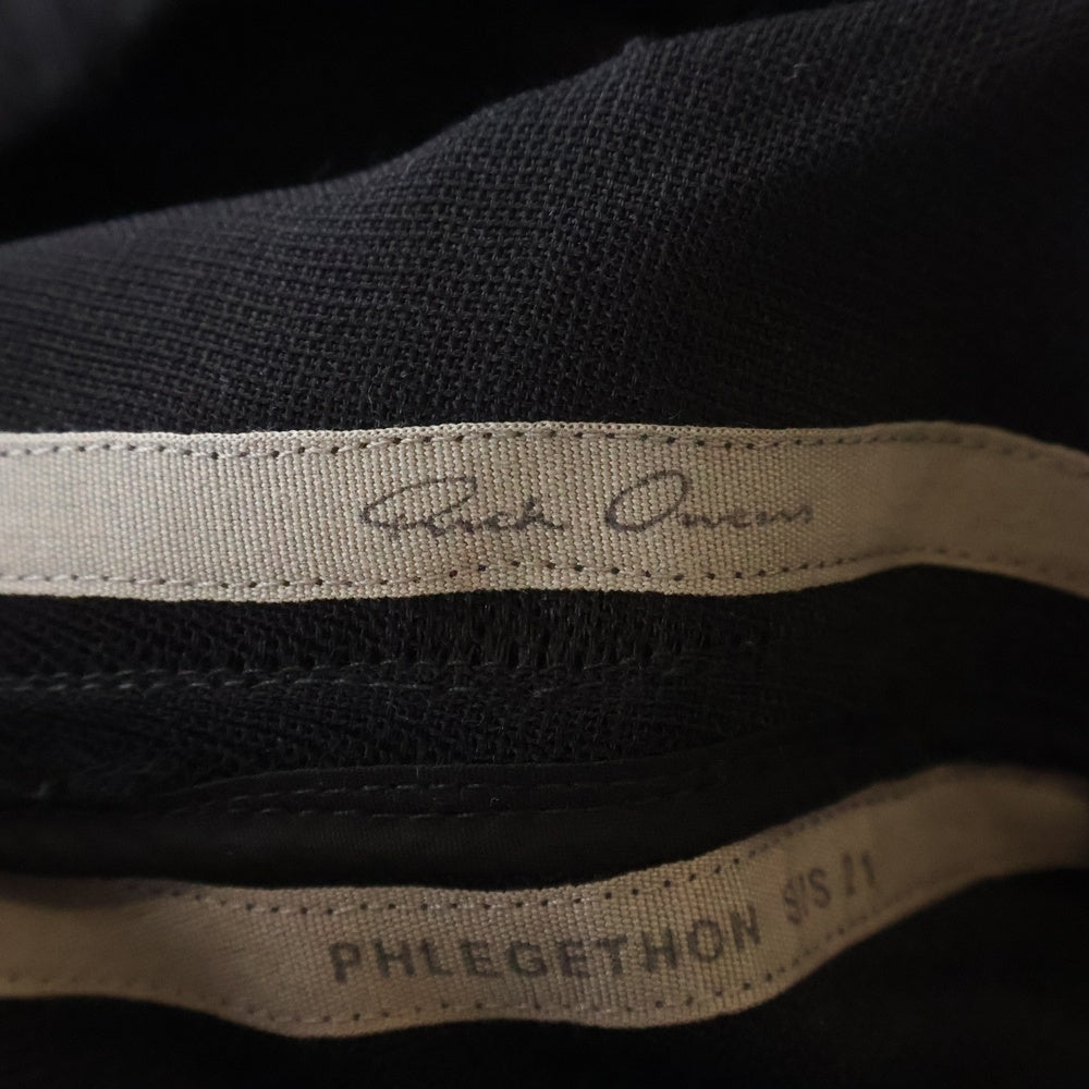 Rick Owens(リックオウエンス) 21SS DRAWSTRING SLIM LONG フロントステッチデザイン マルチポケット ドローストリング イージーパンツ ブラック RU21S6390-WHEM2