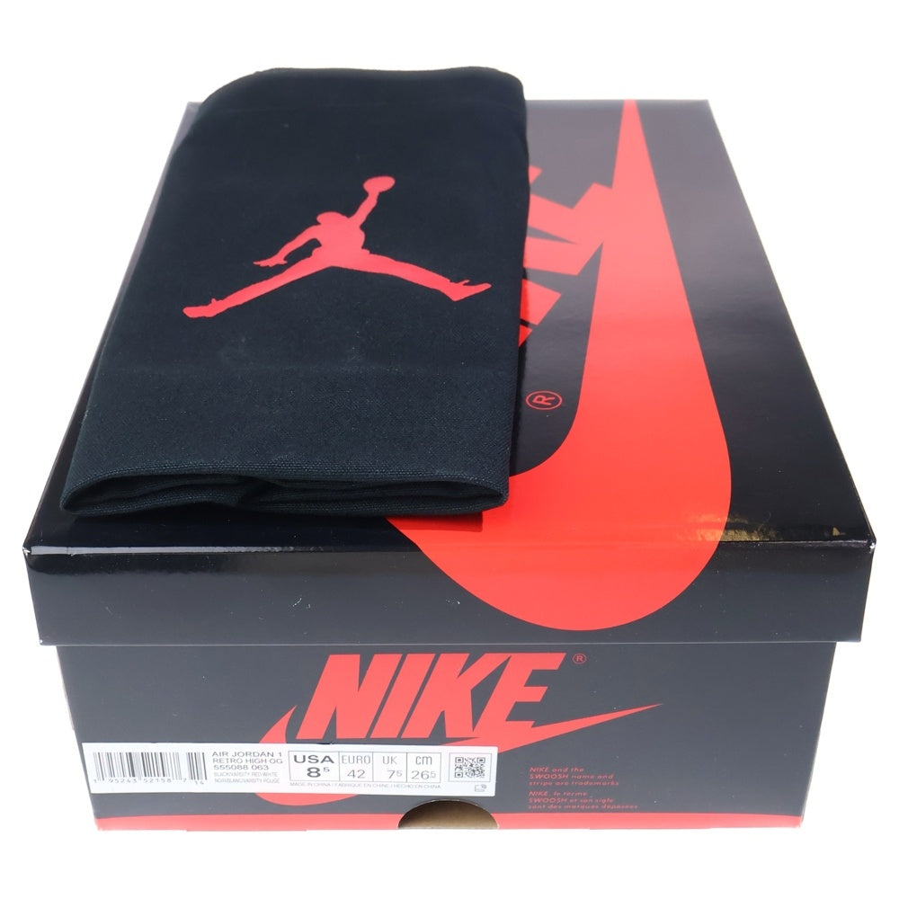 NIKE(ナイキ) AIR JORDAN 1 RETRO HIGH OG PATENT BRED エアジョーダン 1 レトロ パテントブレッド ハイカットスニーカー ブラック/レッド US8.5/26.5cm 555088-063