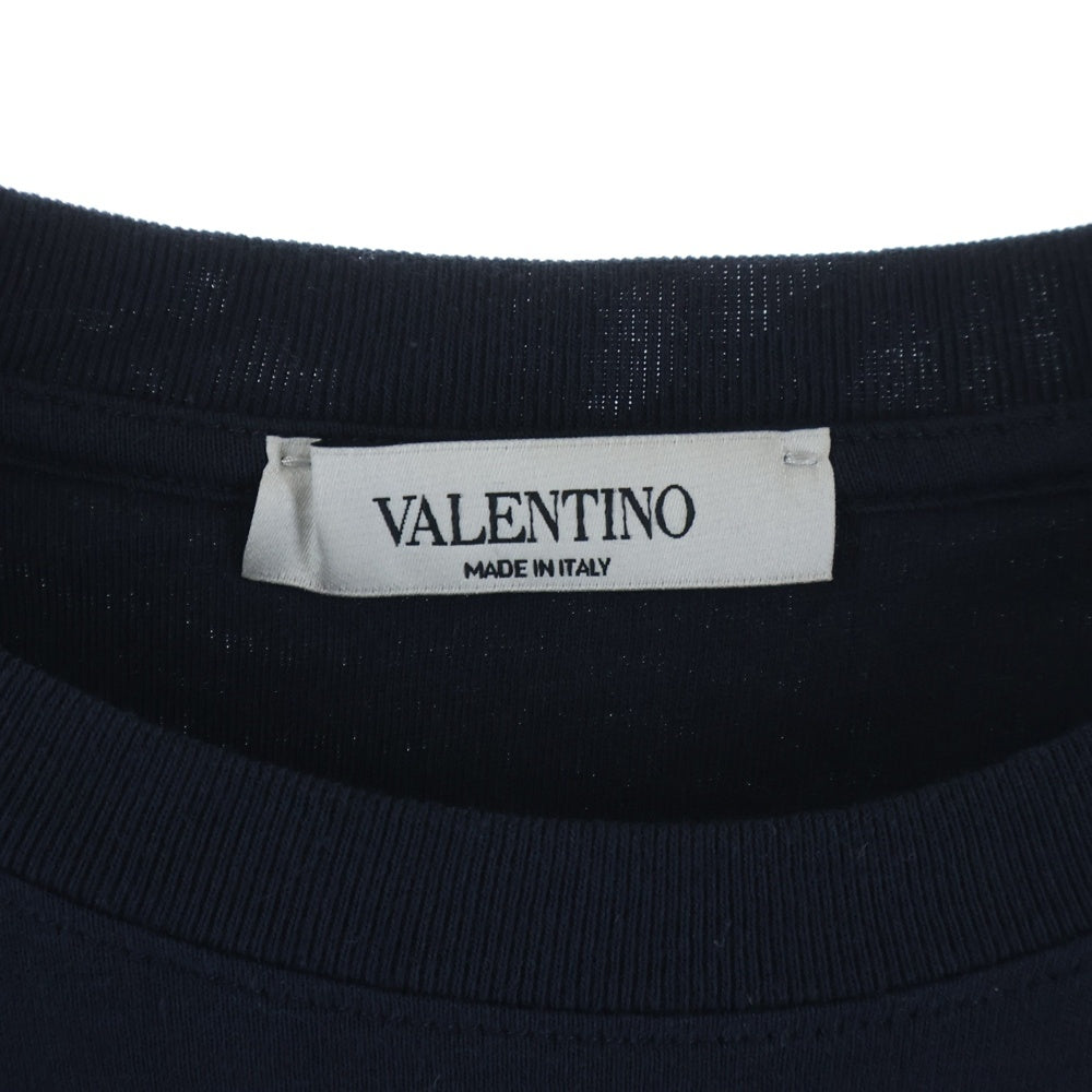 VALENTINO(ヴァレンティノ) スタッズハートグラフィック半袖Tシャツ カットソー ネイビー QV3MG13H3LE