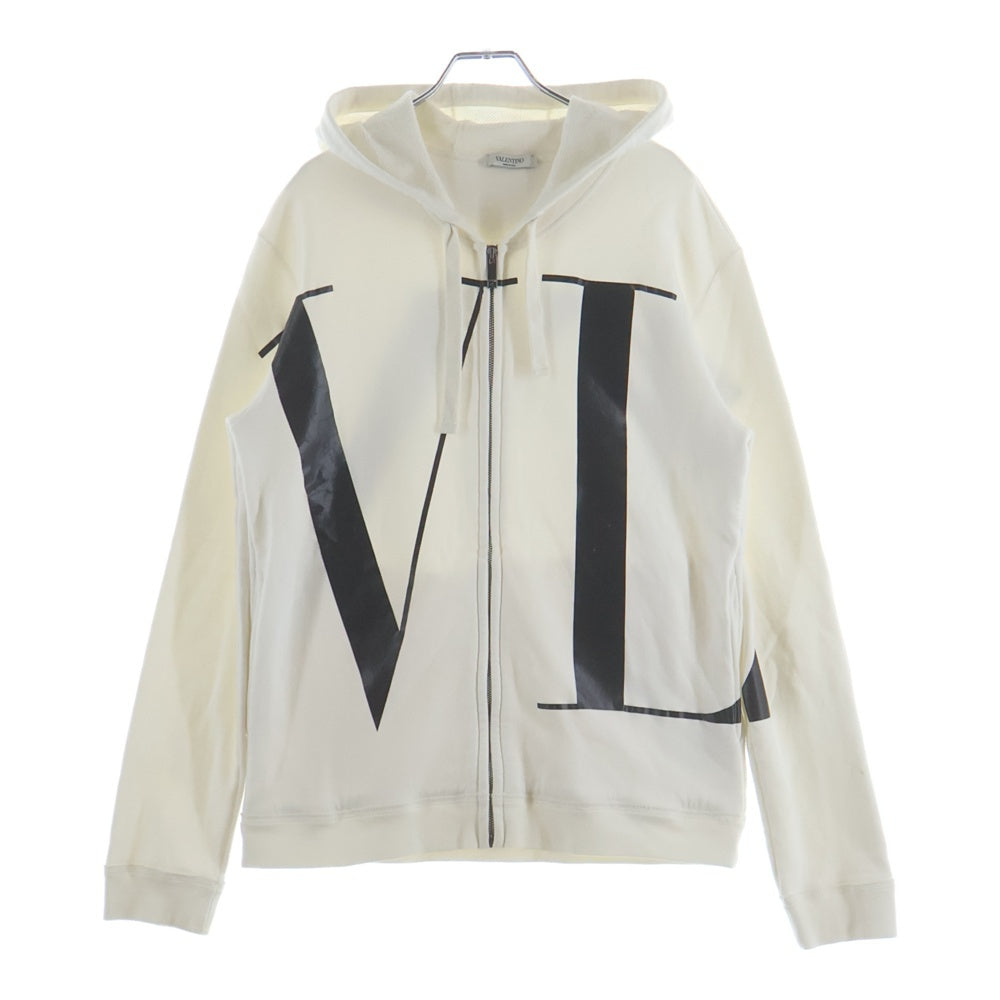 VALENTINO(ヴァレンティノ) VLTN Zip Hoodie フロントロゴプリントジップパーカー フーディー ホワイト QV0MF12L592