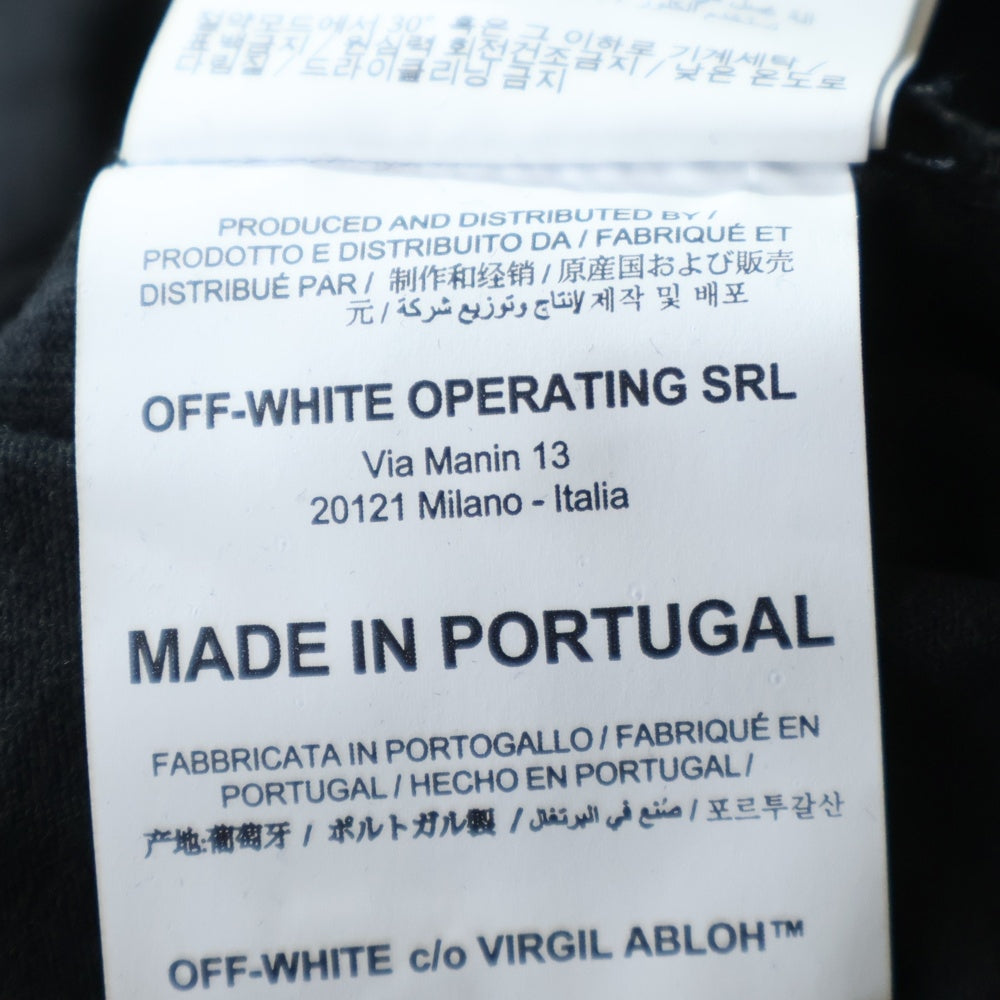 OFF-WHITE(オフホワイト) ヴィンテージ加工 グラフィック刺繍 クルーネック半袖Tシャツ カットソー ブラック OMAA027F19185004