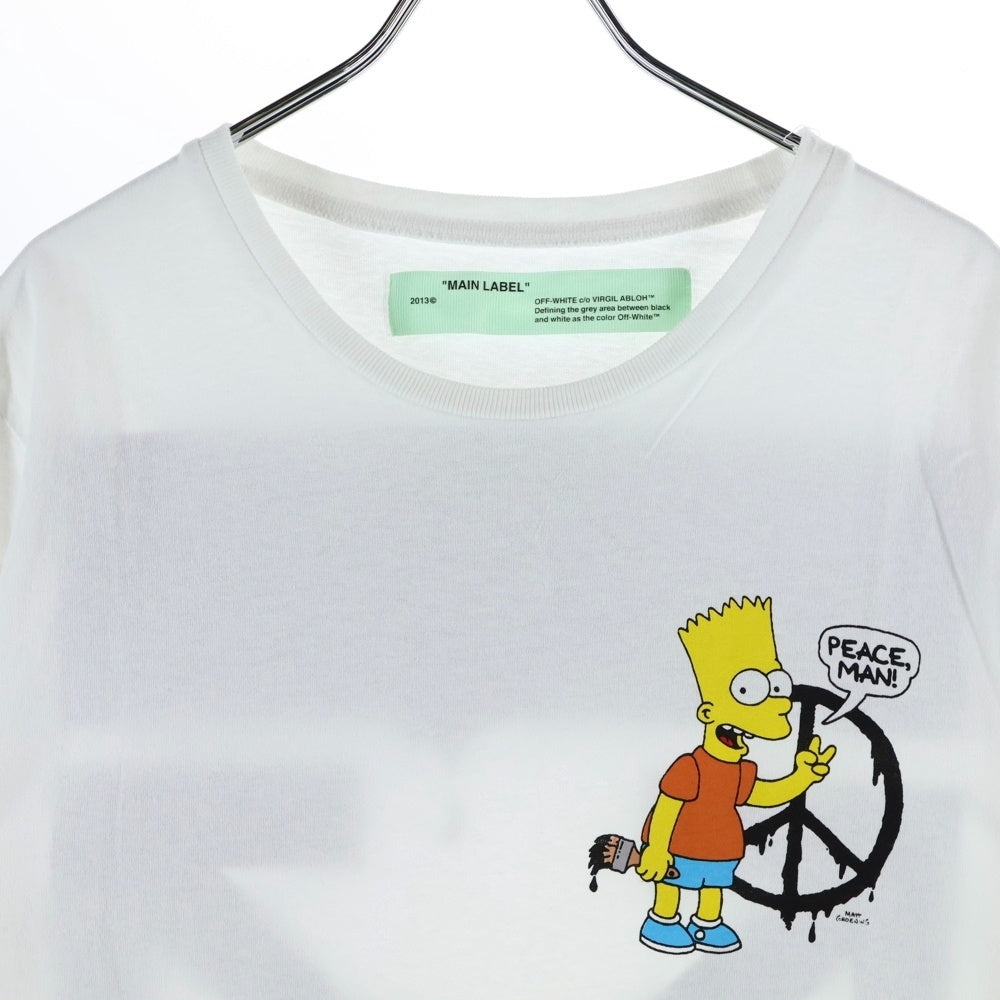OFF-WHITE(オフホワイト) ×Simpsons シンプソンズ プリント クルーネック 半袖Tシャツ カットソー ホワイト OMAA027S19185034