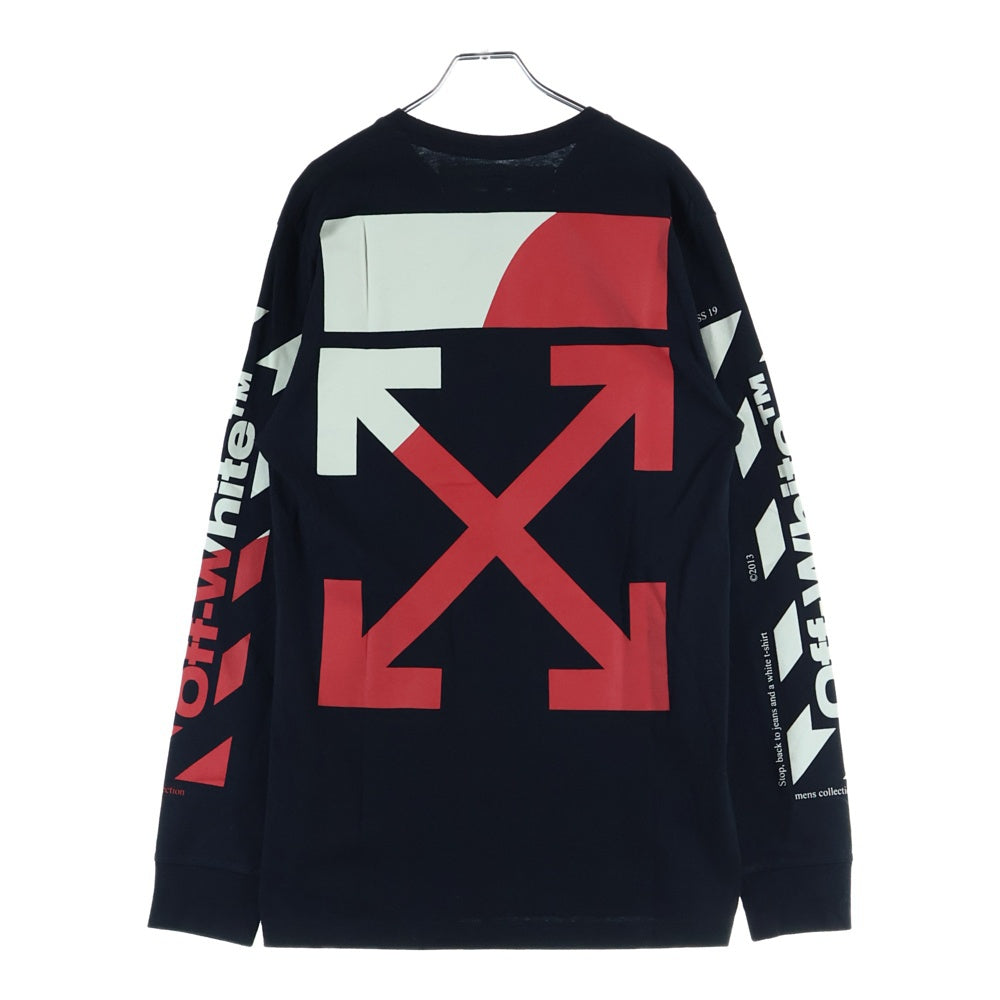 OFF-WHITE(オフホワイト) 19SS バックアロープリント長袖カットソー クルーネックロングスリーブTシャツ ブラック OMAB001S19185006