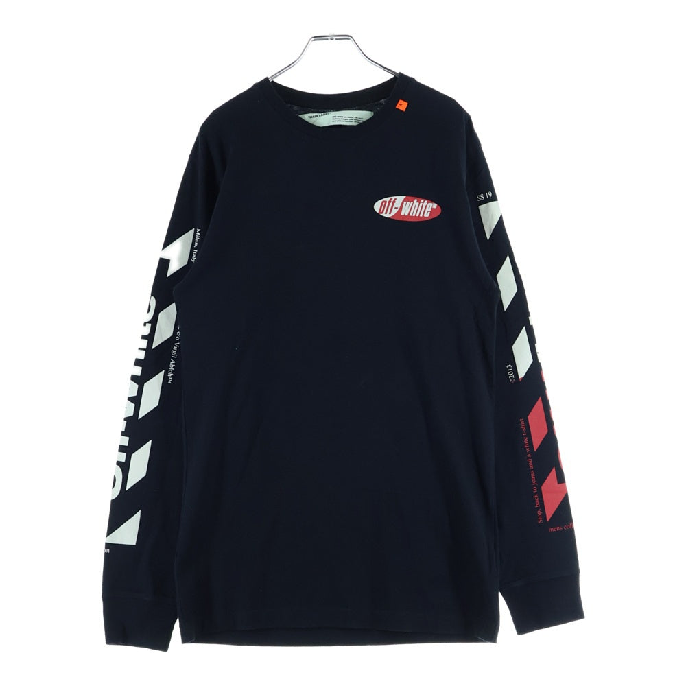 OFF-WHITE(オフホワイト) 19SS バックアロープリント長袖カットソー クルーネックロングスリーブTシャツ ブラック OMAB001S19185006