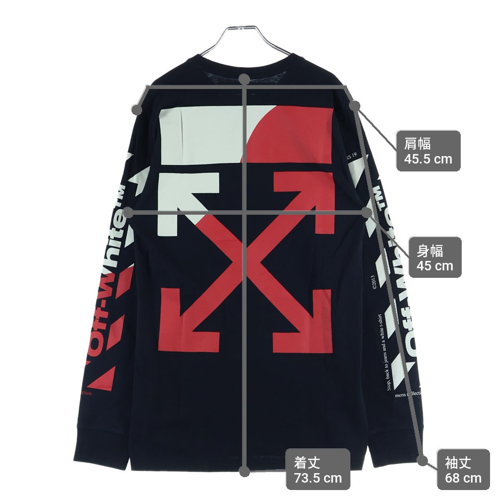 OFF-WHITE(オフホワイト) 19SS バックアロープリント長袖カットソー クルーネックロングスリーブTシャツ ブラック OMAB001S19185006