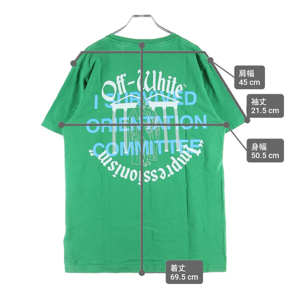 OFF-WHITE(オフホワイト) 19SS バックプリント半袖Tシャツ カットソー グリーン OMAA027R19185025