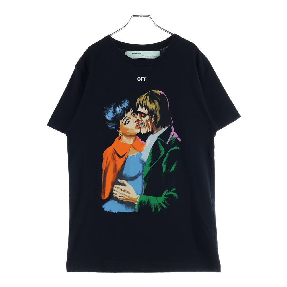 OFF-WHITE(オフホワイト) 19SS KISS SS SLIM TEE グラフィック半袖Tシャツ カットソー ブラック OMAA027R19185003