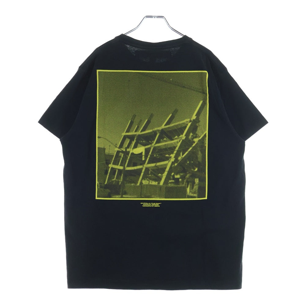 OFF-WHITE(オフホワイト) 19AW HALFTONE OVER TEE グラフィック半袖Tシャツ カットソー ブラック OMAA038E19185008