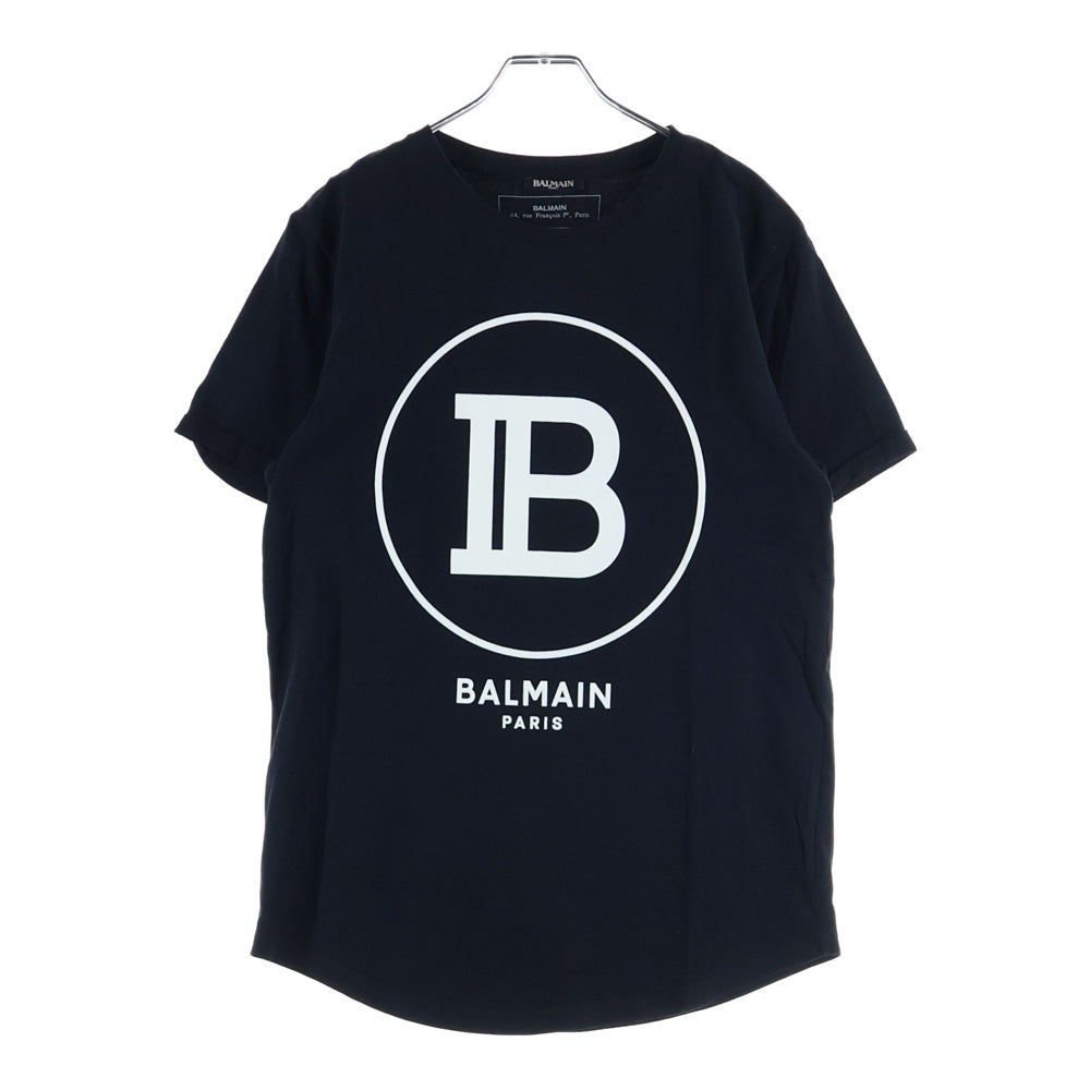 BALMAIN(バルマン) Bロゴデザイン半袖Tシャツ カットソー ブラック SH01135I207