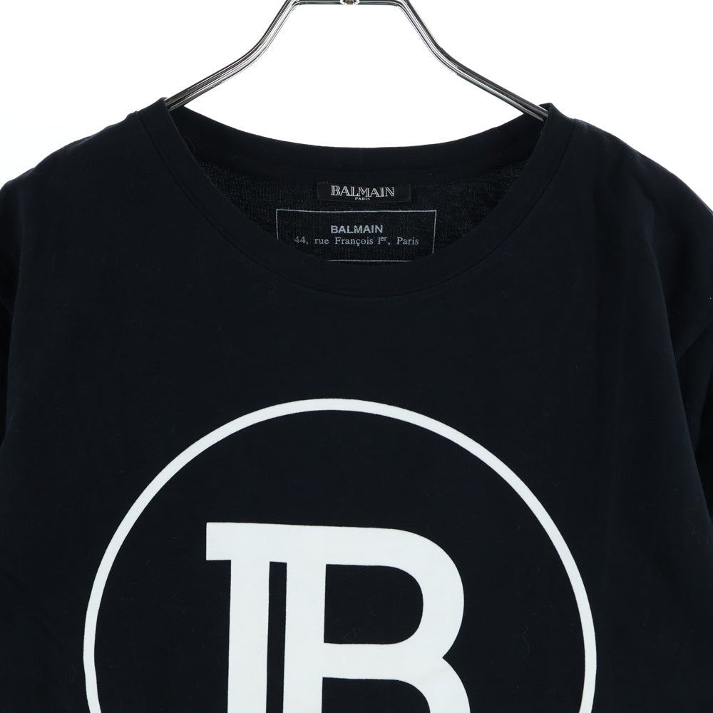 BALMAIN(バルマン) Bロゴデザイン半袖Tシャツ カットソー ブラック SH01135I207