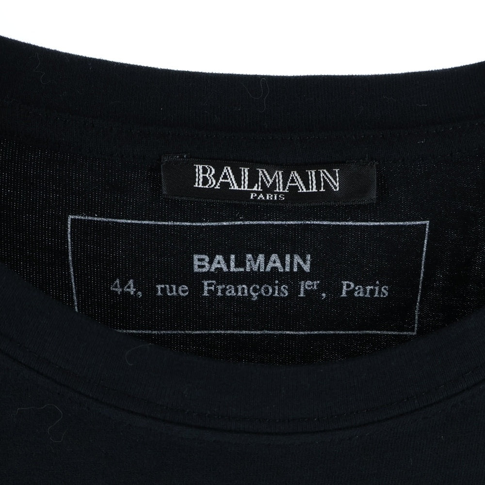 BALMAIN(バルマン) Bロゴデザイン半袖Tシャツ カットソー ブラック SH01135I207