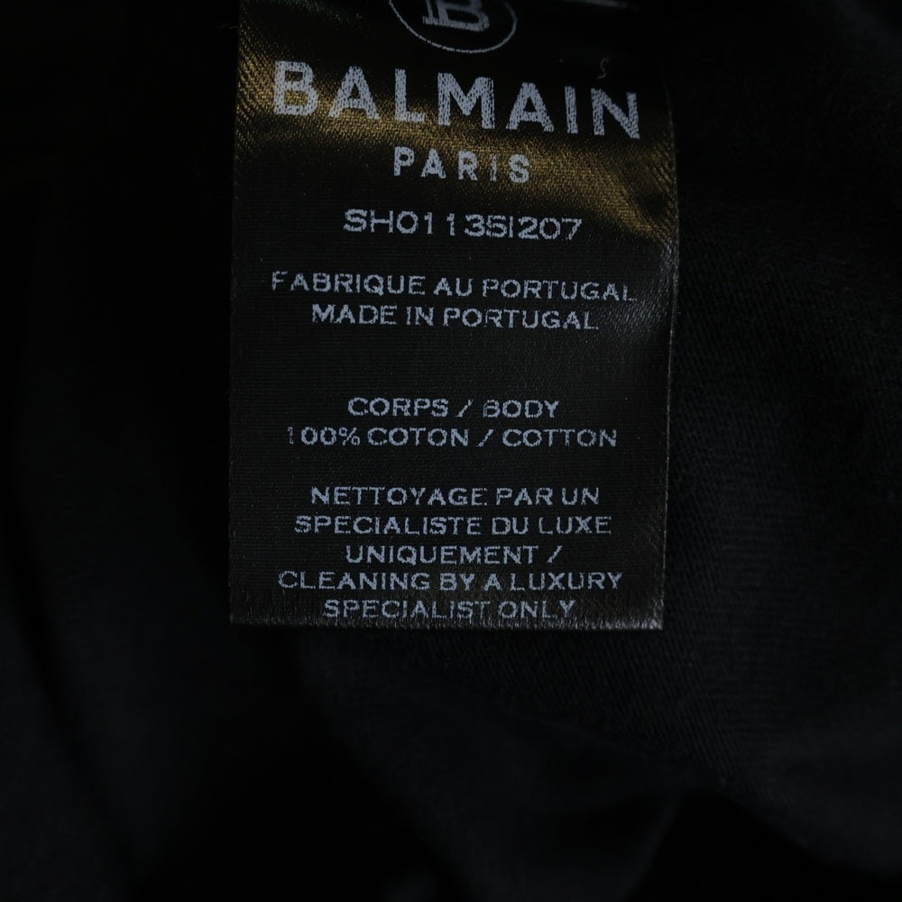 BALMAIN(バルマン) Bロゴデザイン半袖Tシャツ カットソー ブラック SH01135I207