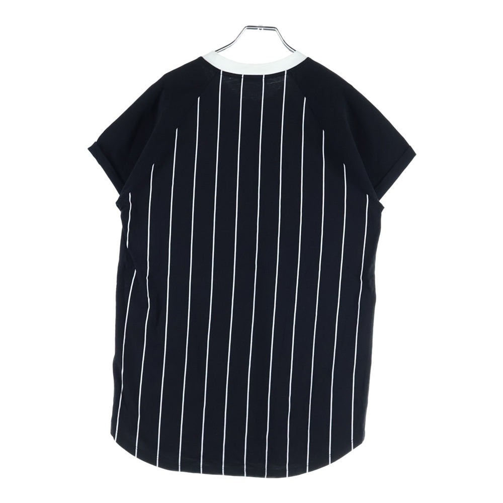 BALMAIN(バルマン) ロゴストライプ ラグランベースボール 半袖Tシャツ カットソー ブラック W8H8171I273