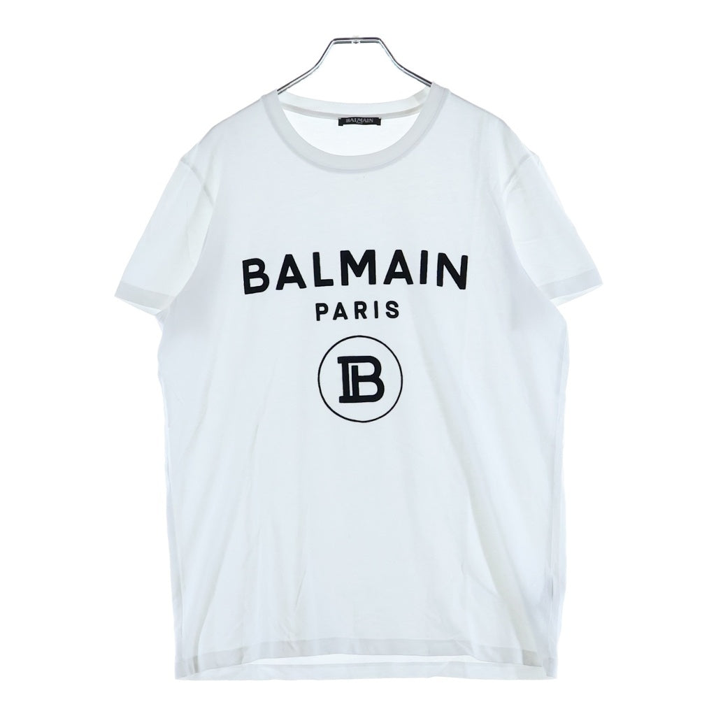 BALMAIN(バルマン) 21AW ロゴプリント半袖Tシャツ カットソー ホワイト SH11601I200