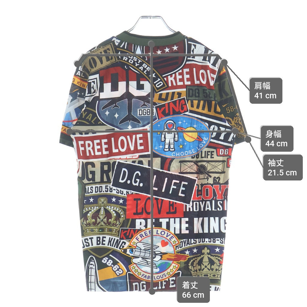 DOLCE & GABBANA(ドルチェアンドガッバーナ) Graphic Print グラフィックプリント半袖Tシャツ カットソー マルチカラー G8JJ2T