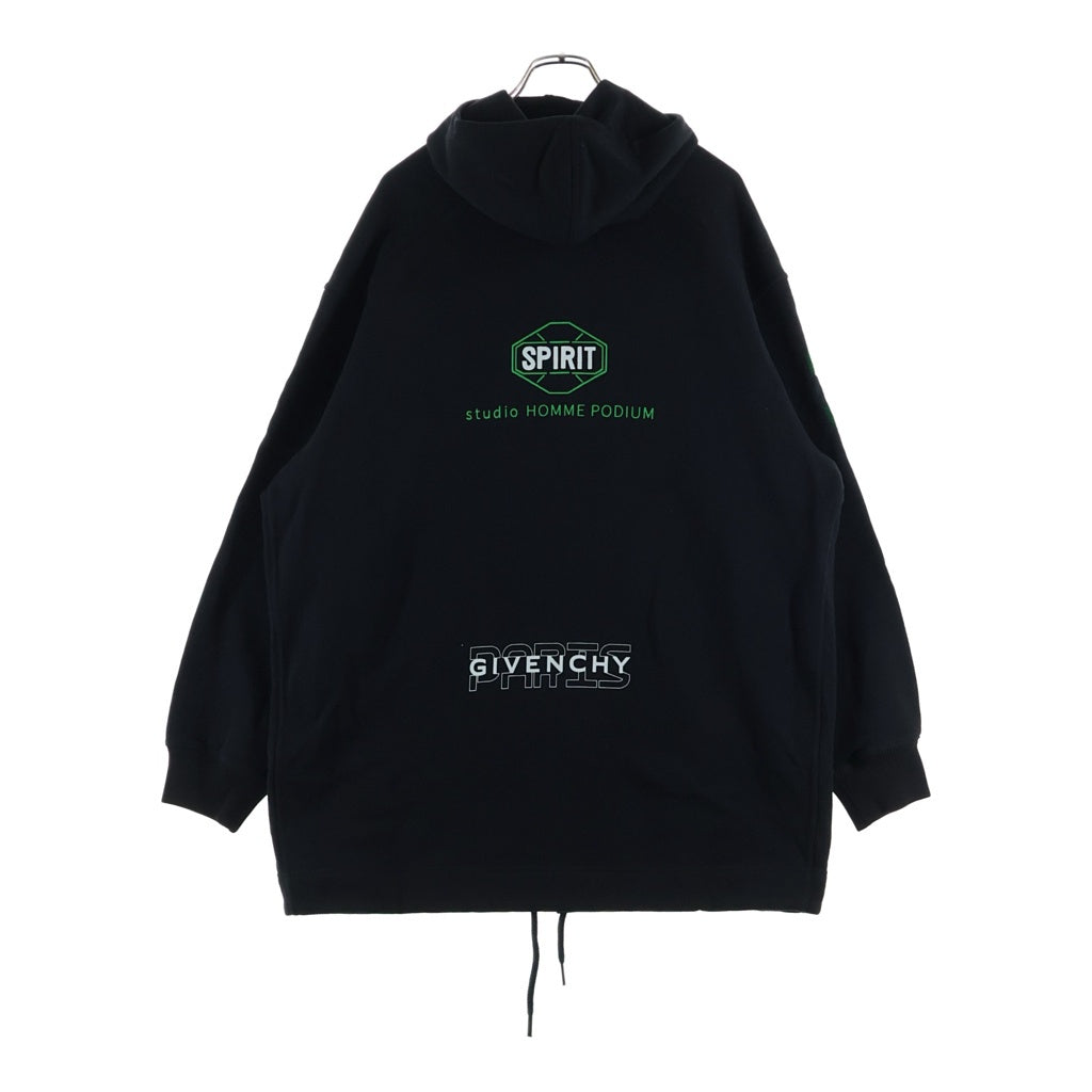GIVENCHY(ジバンシィ) フロントロゴプリントジップアップパーカー フーディー ブラック BMJ03V30FM