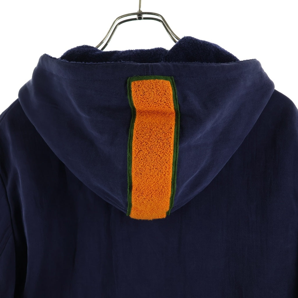 FENDI(フェンディ) MULTI PATCH BLOUSON HOODED JACKET マルチパッチ付き フード付きジャケット コート ネイビー FW0852