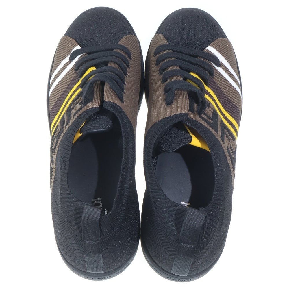 FENDI(フェンディ) ニットスニーカー ローカットシューズ ブラック/イエロー/ブラウン