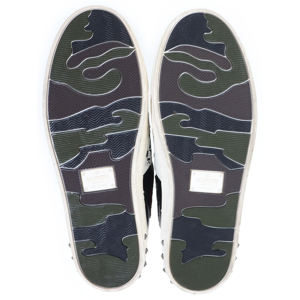 VALENTINO(ヴァレンティノ) Flycrew Rockstud Embroidered Leather Sneaker ロックスタッズ刺繍レザースニーカー シューズ ブラック/ホワイト TNA08Y0