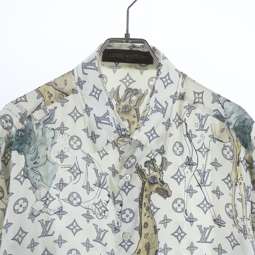 LOUIS VUITTON(ルイヴィトン) ×Jake and Dinos Chapman チャップマンブラザーズ モノグラム 長袖シャツ ホワイト RM171 ZWN HBS90W
