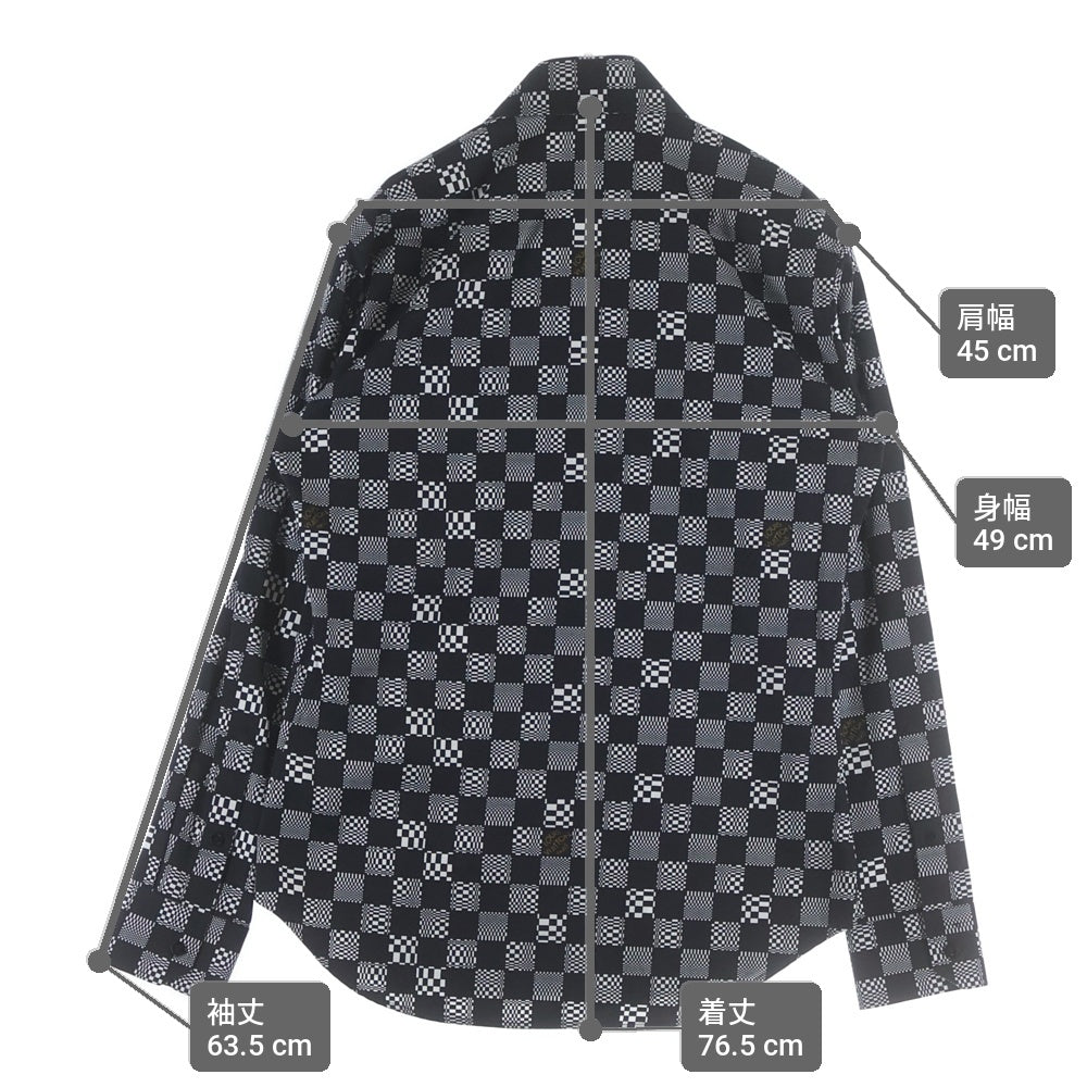LOUIS VUITTON(ルイヴィトン) 21SS ディストーテッドダミエ 長袖シャツ ブラック/ホワイト RM211 ZYT HKS71W