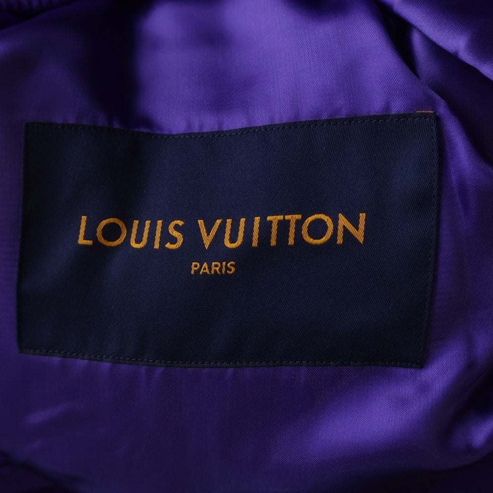 LOUIS VUITTON(ルイヴィトン) 22AW Multi Pached Mix Leather Varsity Blouson マルチパッチミックスレザーバーシティブルゾン ジャケット スタジャン ブルー/ホワイト RM222 MJY HNL90E