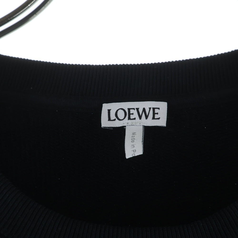 LOEWE(ロエベ) ロゴ刺繍 クルーネック長袖スウェットトレーナー ブラック H526Y24J26