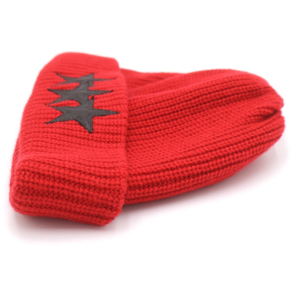CHROME HEARTS(クロムハーツ) BEANIE スターパッチカシミヤビーニー 帽子 レッド