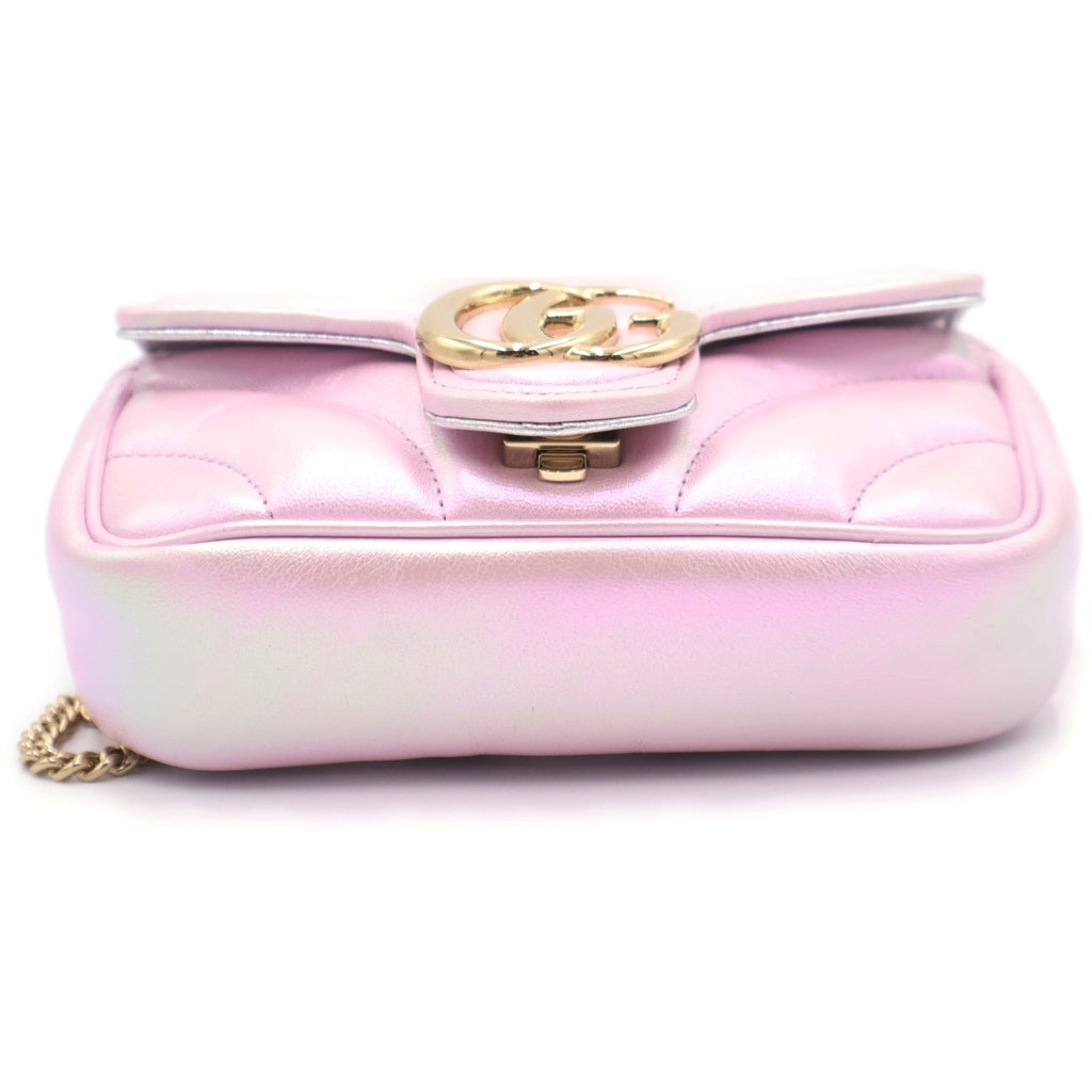 GUCCI(グッチ) GGマーモント ミニレザーチェーンショルダーバッグ ピンク 476433 レディース