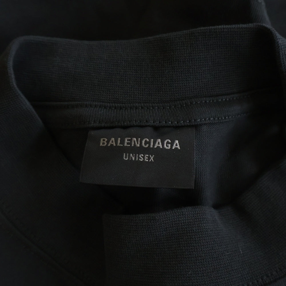 BALENCIAGA(バレンシアガ) 25SS BASKETBALL SERIES バスケットシリーズ ロゴ刺繍デザイン クルーネック半袖Tシャツ カットソー ブラック 787349 TRVW9