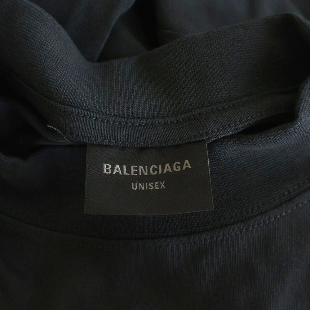 BALENCIAGA(バレンシアガ) 25SS BASKETBALL SERIES バスケットシリーズ ロゴ刺繍デザイン クルーネック半袖Tシャツ カットソー ブラック 787349 TRVW9