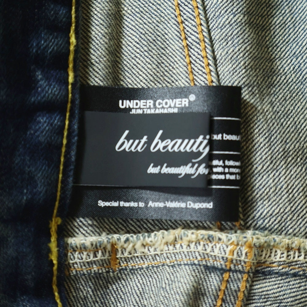 UNDERCOVER(アンダーカバー) 26SS but beautiful BUT 復刻 ビーズ 刺繍加工デニムパンツ ストレートパンツ インディゴ UC1F4503-2
