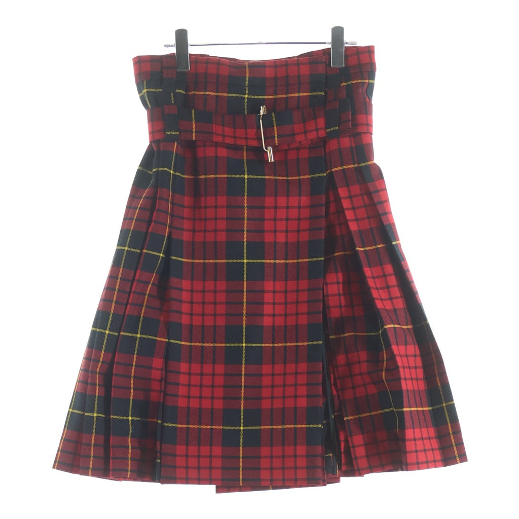 Alexander McQueen(アレキサンダーマックイーン) Plaid Pleated Skirt チェック プリーツスカート レディース レッド 807987 QJAEJ