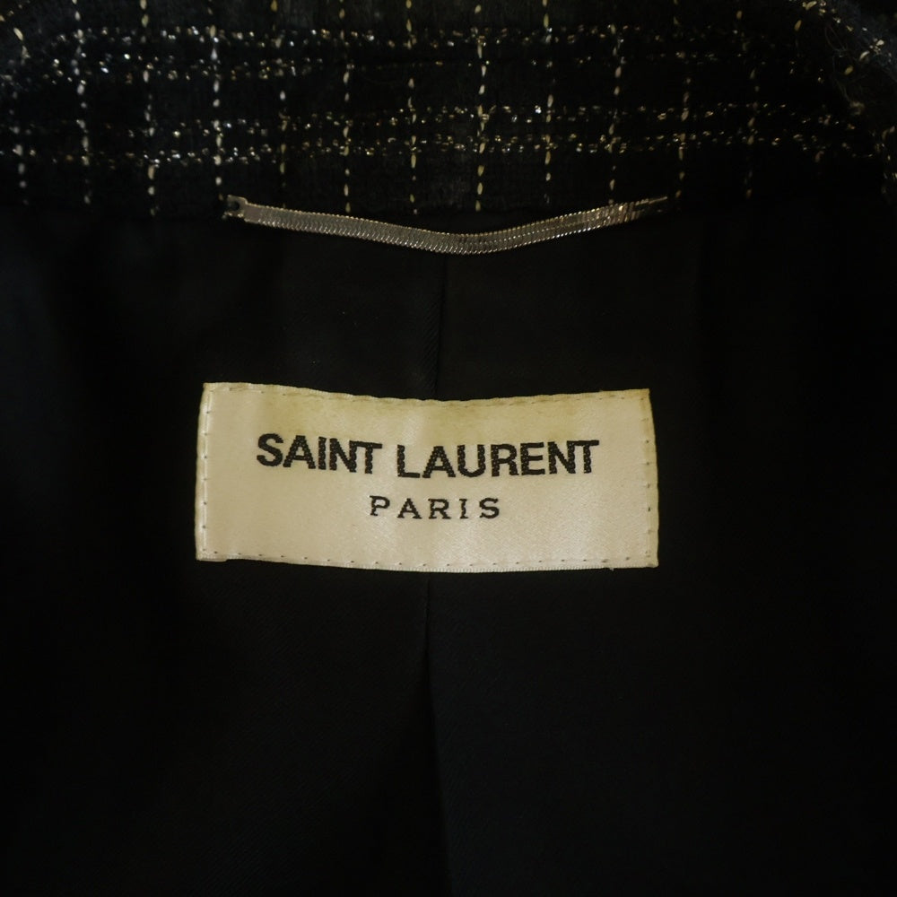 SAINT LAURENT PARIS(サンローランパリ) Tweed Jacket ツイードジャケット テーラードジャケット ブラック 644409 Y1C81