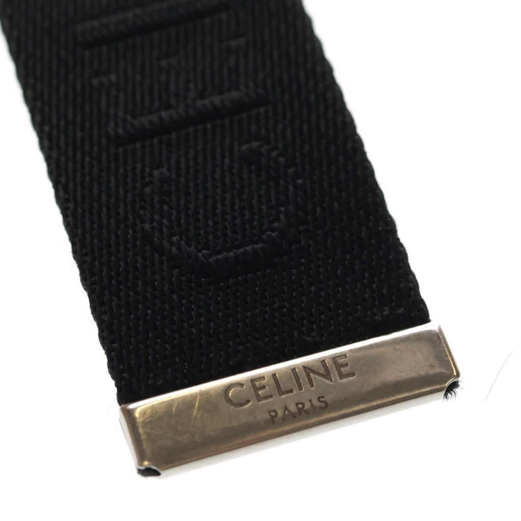 CELINE(セリーヌ) ロゴ ダブルリング バックル ベルト ブラック レディース