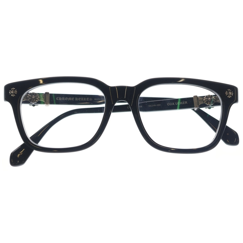 CHROME HEARTS(クロムハーツ) COX UCKER CHクロステンプル ウェリントンフレーム サングラス アイウェア メガネ ブラック/シルバー