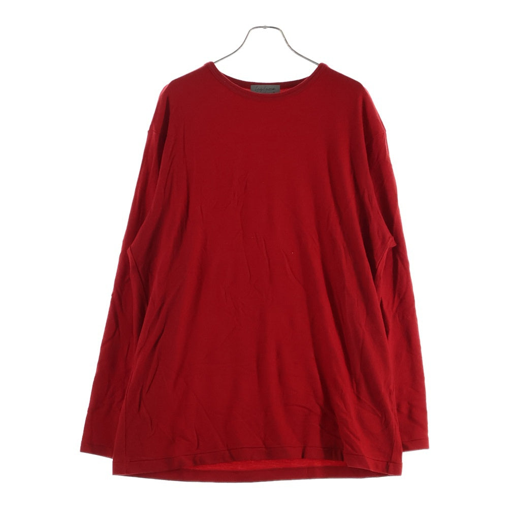 Yohji Yamamoto POUR HOMME(ヨウジヤマモト プールオム) 21AW ウール エアー天竺 丸首長袖ニットソー レッド Tシャツ/セーター HX-T04-170