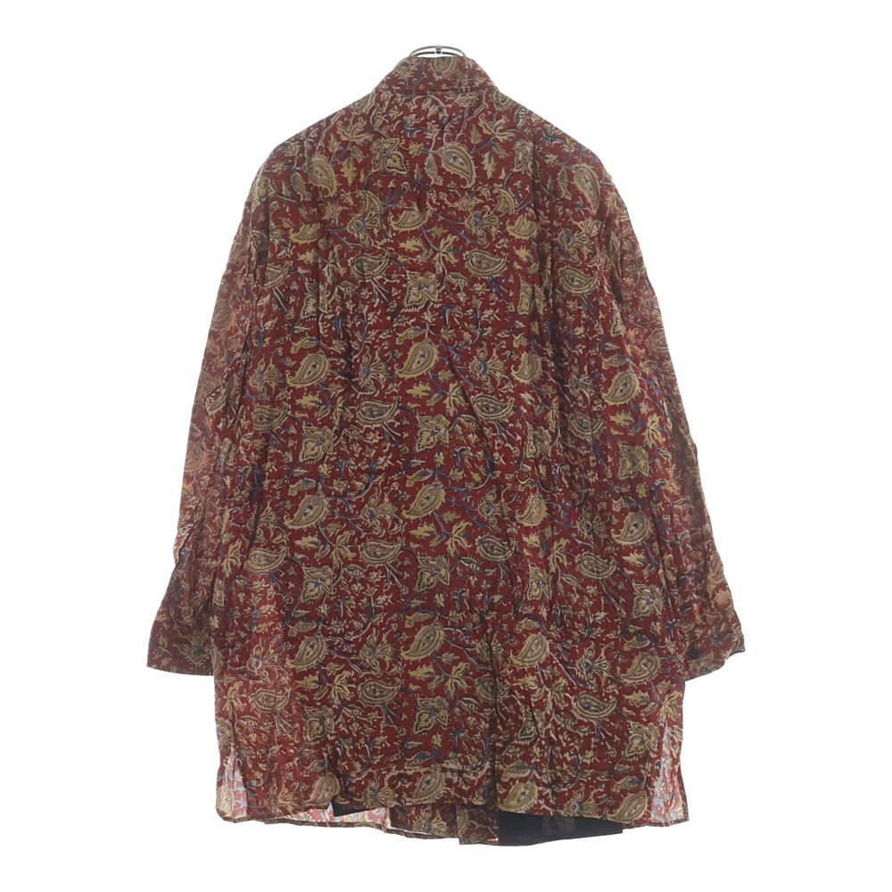 Yohji Yamamoto POUR HOMME(ヨウジヤマモト プールオム) 23SS SHIRT WITH DOUBLE LAYERED FRONT フロントレイヤード 総柄 長袖シャツ HZ-B82-837 レッド
