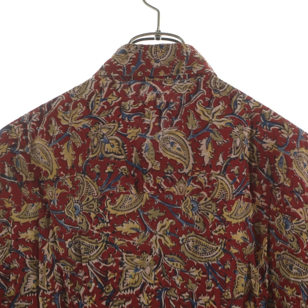 Yohji Yamamoto POUR HOMME(ヨウジヤマモト プールオム) 23SS SHIRT WITH DOUBLE LAYERED FRONT フロントレイヤード 総柄 長袖シャツ HZ-B82-837 レッド