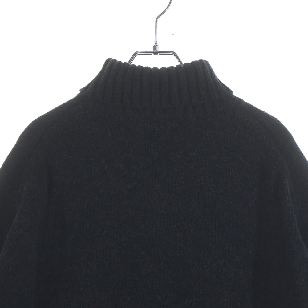 Yohji Yamamoto POUR HOMME(ヨウジヤマモト プールオム) 23AW SIDE STRING DETAIL TURTLENECK タートルネック ニット セーター HJ-K06-193 ブラック