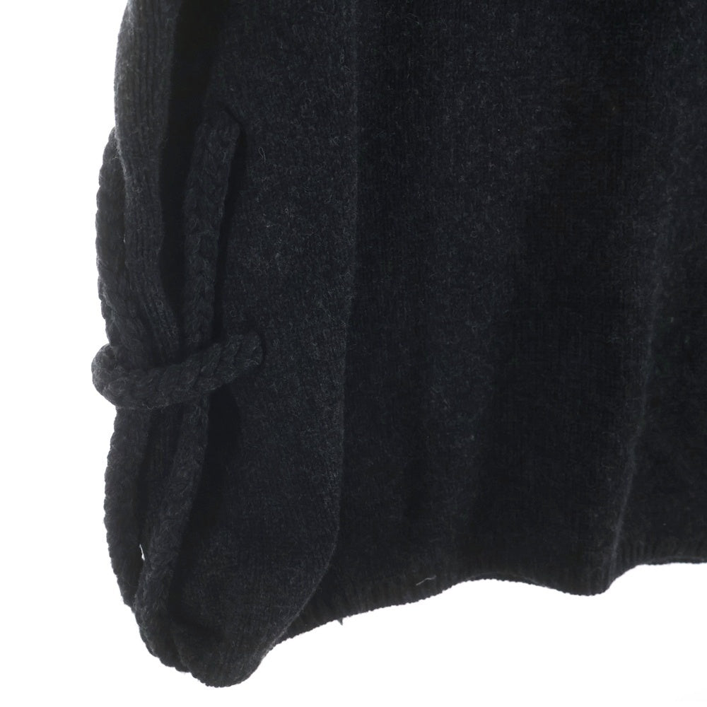 Yohji Yamamoto POUR HOMME(ヨウジヤマモト プールオム) 23AW SIDE STRING DETAIL TURTLENECK タートルネック ニット セーター HJ-K06-193 ブラック