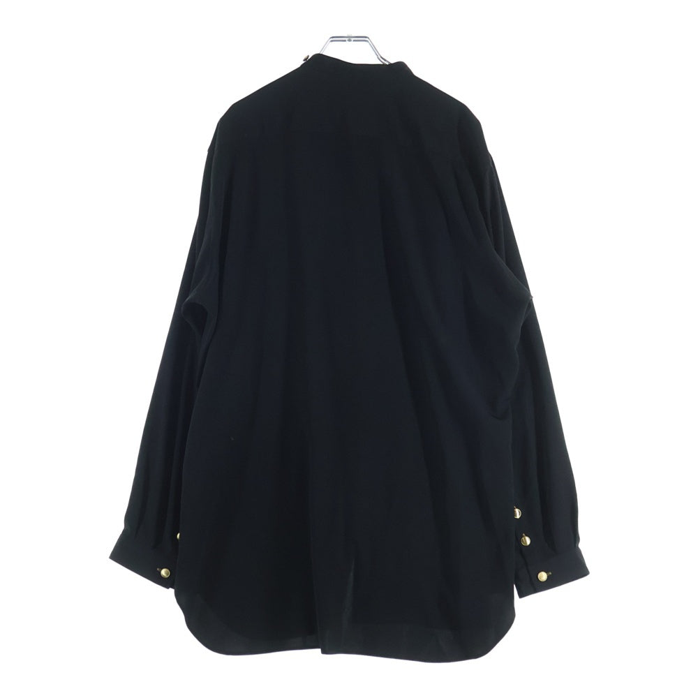 Yohji Yamamoto POUR HOMME(ヨウジヤマモト プールオム) 19AW 細スタンドシャツ金釦 長袖シャツ HC-B44-501 ブラック