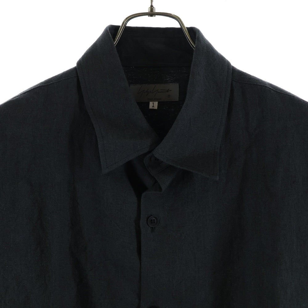 Yohji Yamamoto POUR HOMME(ヨウジヤマモト プールオム) 22SS リネン トッパー ロングシャツ HG-Y60-336 チャコール