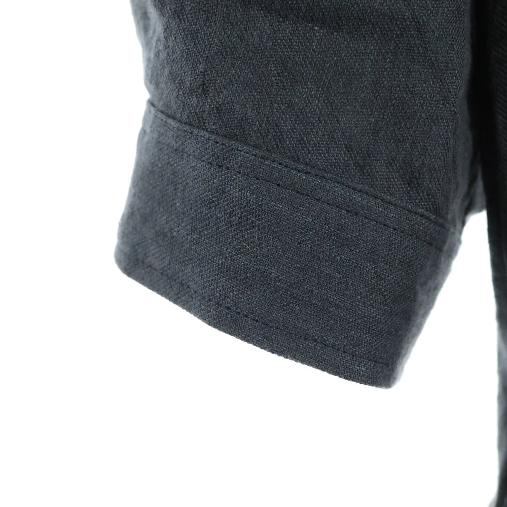 Yohji Yamamoto POUR HOMME(ヨウジヤマモト プールオム) 22SS リネン トッパー ロングシャツ HG-Y60-336 チャコール